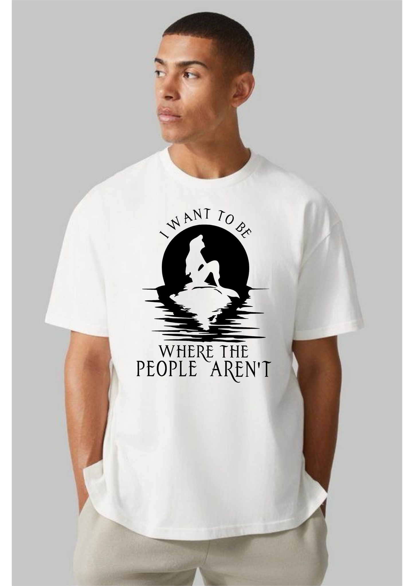Solitude-Seeking Oversized T-Shirt